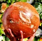 200MM Orange Limonite Crystal Healing Sphere Ochre Iron Oxide Gemstone Ball