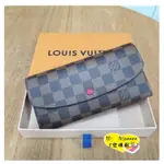 LV LOUIS 路易.威登 老花棋盤格零錢包 LV長夾 紫色皮夾 卡夾 N63544專櫃全新 實拍