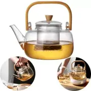 Portable Teapot Kettle Heat Resistant Glass Stainless Steel Strainer Coffee