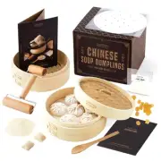 Co. Bamboo Steamer Basket Original Soup Dumpling Kit with Agar Agar, Dough Ro...