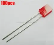 100Pcs Light Emitting Diode Red Led 2X5X7MM Rectangle New Ic ow