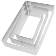 3 Pcs Adjustable Rectangle Cake Mold Square Mousse Ring Rings