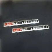2x Red Black Chome 3.5L TWIN TURBO Metal Badge Emblem Sticker Decal 3D V6 Engine (for: Renault)