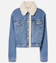 [7 For All Mankind] 7 For All Mankind Teddy-trimmed denim jacket AU 16 blue