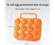 Egg Carton for 6 Eggs,Egg Tray Reusable Medium Size Egg Cartons for Egg Farmers Display Farmer Camping Picnic Travel Storage-Holds Medium Orange 19.5*20cm