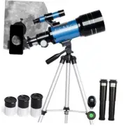 Telescope for Kids & Beginners, 70mm Aperture Portable Telescopes with 3 Blue