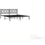 Bed Frame with Headboard Slatted Mattress Bed Base Bedstead Bedroom Metal vidaXL