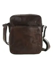 [Pierre Cardin] Rustic Leather Cross Body/Tablet Bag in Brown