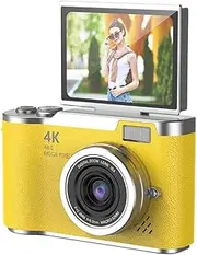 New 4K CCD 8X Digital Zoom Digital Camera for Student 48MP Compact Digital Screen Selfile Camera 180°Flip Camera Photography