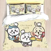 v2232 Bed Sheets CHIIKAWA Duvet Cover Set -Modern Printed Home CHildren Room Co-Branded Peripheral Mattress Bedding Set Pieces 3-Piece Bedding Set (1
