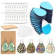 HTVRONT Sublimation Earring Blanks Bulk - 30 Pcs Wood Earrings Blanks with Bl...