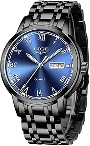 Watches Mens Full Steel Quartz Analog Wrist Watch Men Luxury Brand LIGE Waterproof Date Business Watch