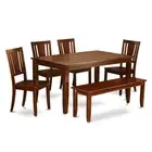 6-Pc Dining set with bench-Dining Table and 4 Dining Chairs and ...