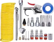 Air Compressor Kit, 1/4 Inch NPT Air Tool Kit with 1/4 Inch X 25Ft Coil Nylon Ho