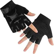 Nature Ann Kids Half Finger Cycling Gloves Non-Slip Fingerless Adjustable Mitten Shock-Absorbing Gloves for Boys Girls Fishing Biking Exercise Training Roller Skating Parkour Outdoor Sports