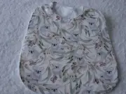 Koalas & Gumnuts White Baby Bib Cotton Front Towelling Back Handmade