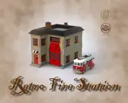 Lego Retro Firestation and Firetruck building instruction - MOC