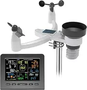 Professional Weather Station with Rain Gauge and Wind Speed, Wireless Indoor Outdoor Weather Sensors, Indoor/Outdoor Remote Monitoring Weather White