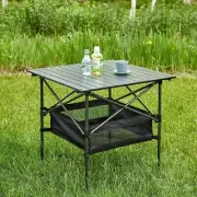 Folding Table w/Carrying Bag Roll-up Square Table for Indoor Outdoor Camping BBQ