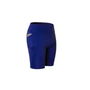 Women Performance Athletic Compression Shorts With Side Pocket Blue Activewear Shorts