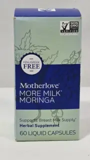MotherLove MORE MILK MORINGA Supports Breast Milk Supply 60 Liquid Capsules 1/26