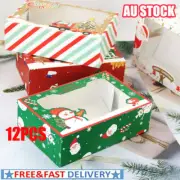 12X Christmas Candy box Muffin Cookie Cake Box With ClFTr Windows Gift Boxes ZV