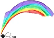 [Generic] Dance Silk Veil Poi, Colorful Silk Poi Flags with Poi Ball, Gradual Colors Unique Silk Scarf for Dance, Belly Dance Practice, Worship