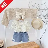 在飛比找樂天市場購物網優惠-� 女童夏季套裝 2021新款 時尚韓版女寶寶雪紡短袖襯衫 