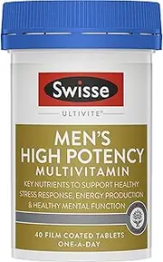 [Swisse] Ultivite Men's High Potency Multivitamin - with B Vitamins, Zinc & Selenium to Support Energy Production and Vitality - 40 Tablets