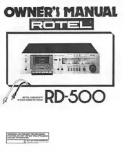 Rotel RD-500 Cassette Deck Owners Manual
