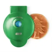 Dash NIB Holiday Christmas Tree Mini Waffle Maker 4” Nonstick 350 Watts Green