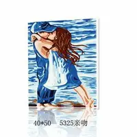 在飛比找樂天市場購物網優惠-WallFree窩自在★DIY手繪數字油畫 名畫系列-親吻
