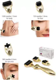 Derma Roller Kit 3 Separate Roller Heads Different Micro Needles Anti Wrinkles B