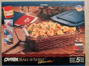 Vintage Pyrex Bake And Serve Warmables 5 Piece Set, Corning. 7" X 11" Dish. New