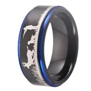 Tungsten Blue Deer Hunting Ring