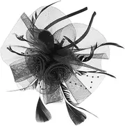 [VALICLUD] Bridal Fascinator Headband with Feathering and Netting Elegant Hair Accessories for Weddings and Special Events Comfortable Fit for Brides and Women Lightweight Design