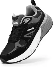 [FitVille] Mens Extra Wide Fit Trainers Walking Shoes with Arch Support High Rebound Comfortable Running Sneakers for Flat Feet Plantar Fasciitis
