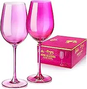 Dragon Glassware x Barbie Wine Glasses - 17.5 oz Magenta & Pink Wine Glasses Set of 2 - As Seen in Barbie The Movie - Drinkware Gifts for Women