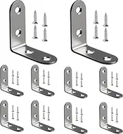 [Mendoule] Corner Brackets for Wood - Right Angle Bracket Corner Brace,Angle Brackets Stainless Steel Corner Fastener, Corner Shelf Bracket L Brackets, Furniture Corner Connectors