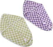 MUSISALY 2pcs Hair Towel for Women: Coral Fleece Super Absorbent Quick Dry Hair Turban Shower Drying Towel Head Wraps with Button for Women Girls