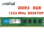CRUCIAL DDR3 8GB 1333MHz PC3-10600 8GB Non-EC 240pin Desktop Memory DIMM-
