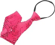 [Generic] Party Tie Ties Bow Tie Necklaces for Men Men's Necklaces Shiny Tie Magician Necktie Sparkling Sequin Necktie Sequined Necktie Party Neckwear Sequin Tie Formal Necktie Sequins Rosy