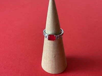 Bomb Party RBP4526 “The Eleanor Ring” Sapphire & Quartz on Rhodium Sz 6 Ring NWT