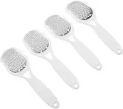 Healeved 4Pcs Foot Files for Callus Removal Stainless Steel Foot Scraper and Exfoliator Tool Durable Kit with Clean Cover for Home and Salon Use for Smooth Feet Care