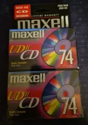 Maxell High Bias UD II CD 74 Min Audio Cassette Tape 2 Pack Sealed