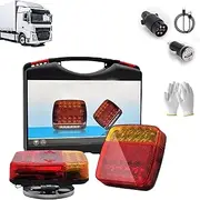 Wireless Trailer Lights Kit, Magnetic Tail Lights for Towing, Waterproof Magnetic Wireless Tail Lights for Trailer with 100 ft Range, Rechargeable LED Trailer Lights for Truck, Rv, Camper, Boat