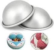 4 Inch Dome Cake Pan, 2 PCS Football Cake Pan, Hemisphere Cake Mold, Kids DIY 3D Soccer Cake Pan, Aluminum Alloy Cake Molds Nonstick Baking Tools