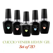 CUCCIO Veneer SET OF 20 Gel Colors Soak Off LED UV Nail Kit Lot 13 mL/0.43 oz