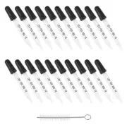 20Pcs 1Ml Glass Liquid Droppers, Eye Dropper Pipettes with Black Suction4244