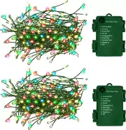 battery Operated Christmas Lights, Waterproof Dark Green Copper Wire Fairy Light